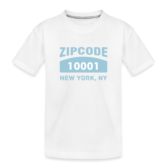 Toddler Premium Organic T-Shirt | Customized Zip Code T-Shirts - white