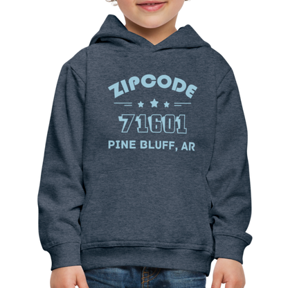 Kids' Premium Hoodie | Customized Zip Code Hoodies - heather denim