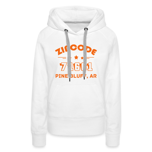 Women’s Premium Hoodie | Customized Zip Code Hoodies - white